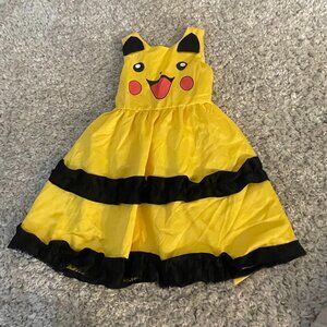 Pikachu Costume Dress Girls Size 3-4T Pokémon Halloween Outfit
